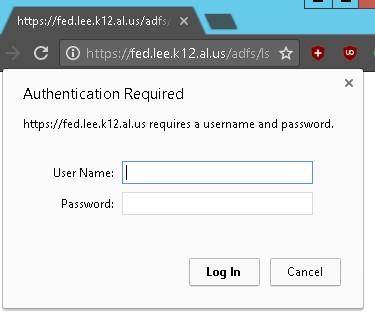 Authentication popup for Chrome 